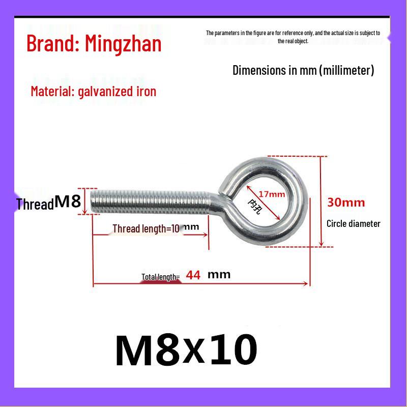 Closed Hook Eye Bolt Screw Ring Hanger - M2.5 to M8 Machine Thread