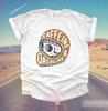 Vintage Motorcycle Racing Skull TShirt | Caffeine Gasoline Retro Car Motocross