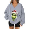 Women's Loose And Comfortable Letter V-neck Sportswear Long-sleeved Sweatshirt Daily Matching Clothes