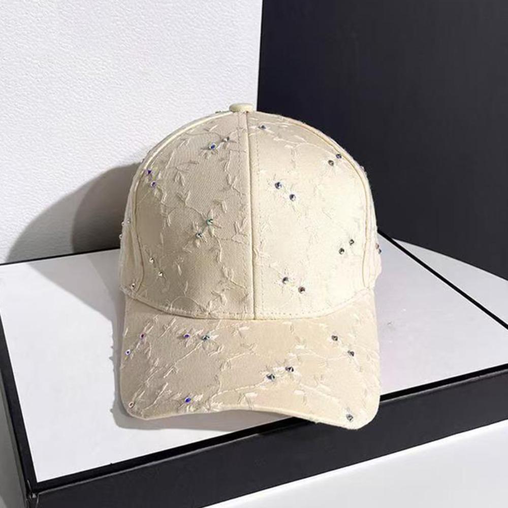 Little Flower Baseball Cap Elegant Peaked Cap Trendy Golf Cap Spring Summer бежевый