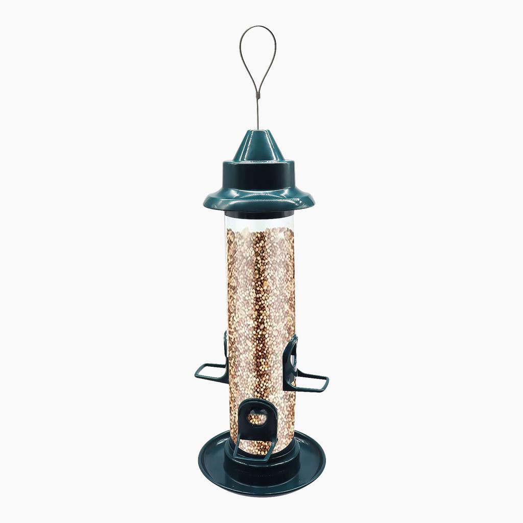 Wild Bird Feeder for Outdoors Hanging Squirrel Proof Tube Bird Feeder Plastic Finch Feeder for Outside Garden Yard Decoration