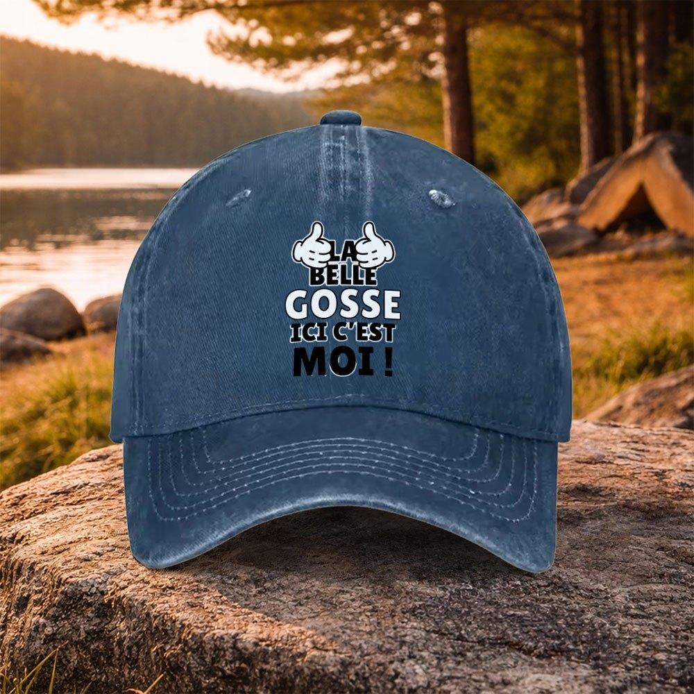 French Slogan Printed Washed Baseball Cap for Unisex  Women  Casual Golf Outdoor Daily Wear