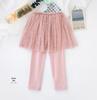 Pantaloni a Culotte in Pizzo da Principessa per Primavera e Autunno: Gonna in Tulle con Stelle di Paillettes Stile Coreano Leggings per Bambine