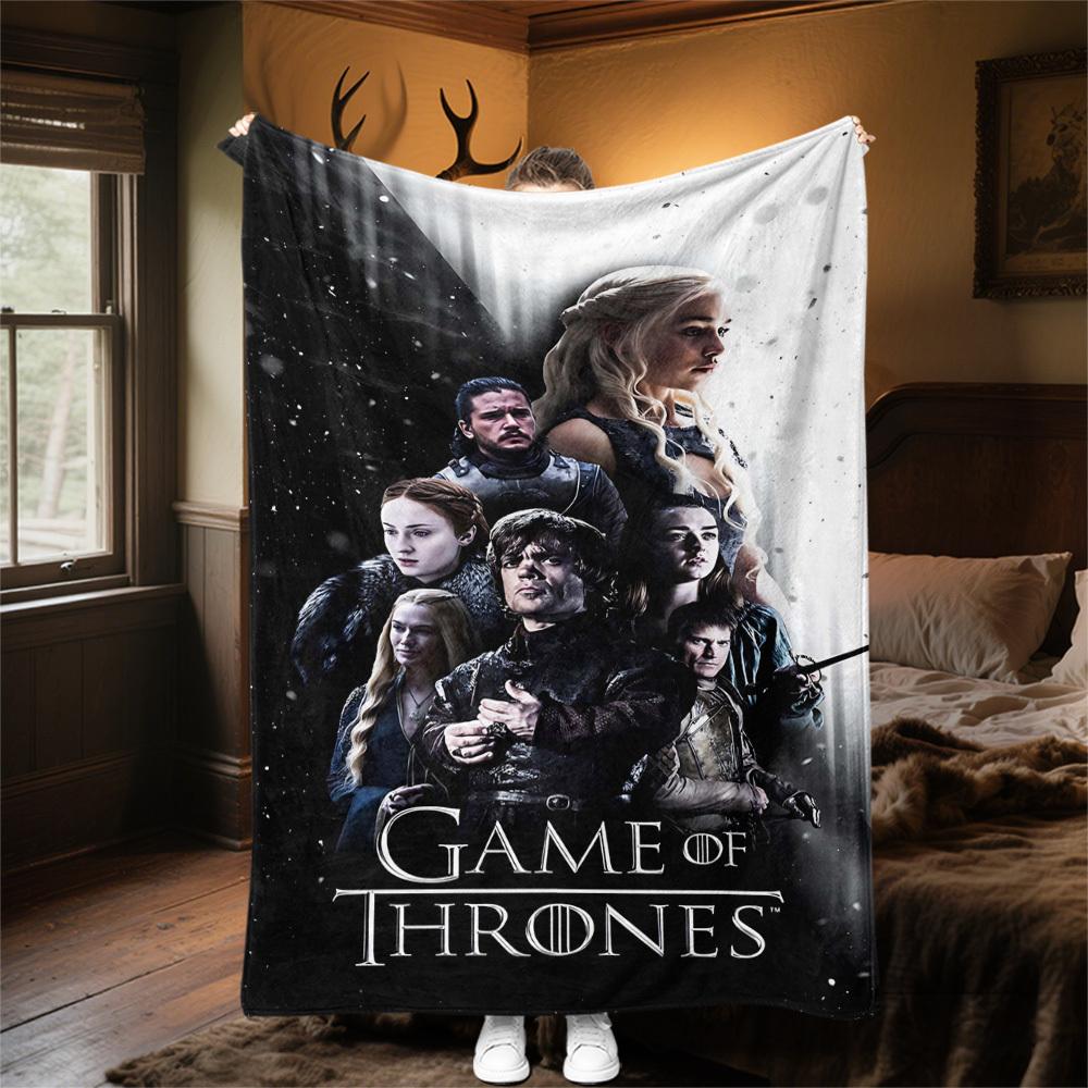 1PC Game of Thrones Outdoor Flannel Blanket Soft Plush Decor for Picnics, camping,Bedroom, Playroom, Office1198A