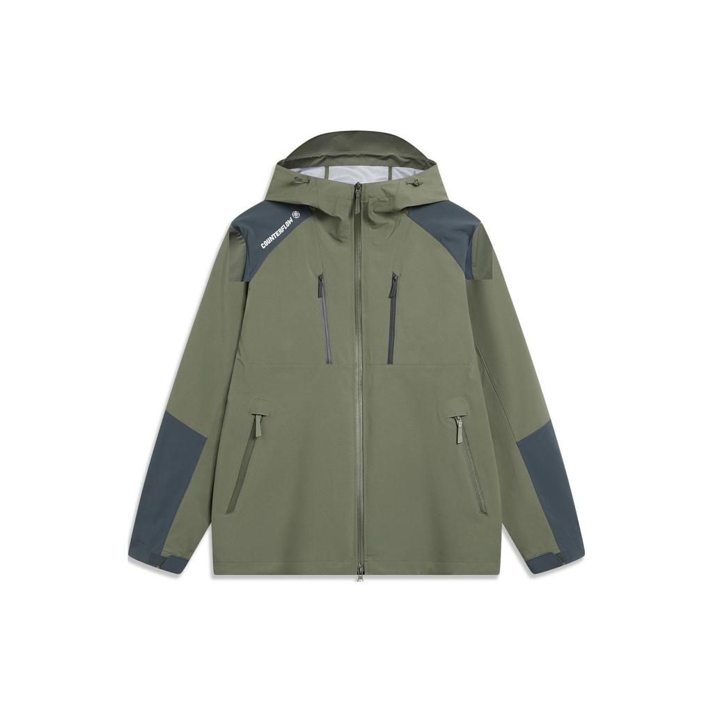 Li-Ning Cf Trace Dragon Armor Series Color-Block Hooded Water-Resistant 3-In-1 Fleece-Lined Outdoor Sports Jacket Men Outdoor Sports Jacket AFDT819-2