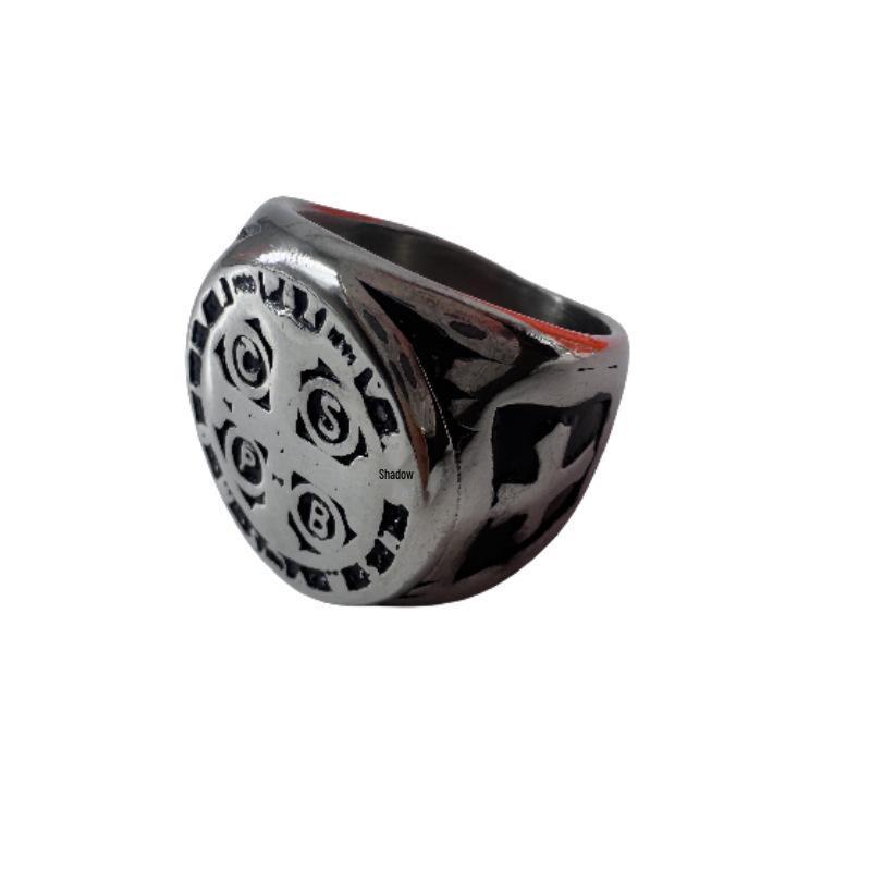 

European Retro Demon Slayer Cross Ring - Minimalist Stainless Steel Men s Jewelry Circumference 60MM-US9