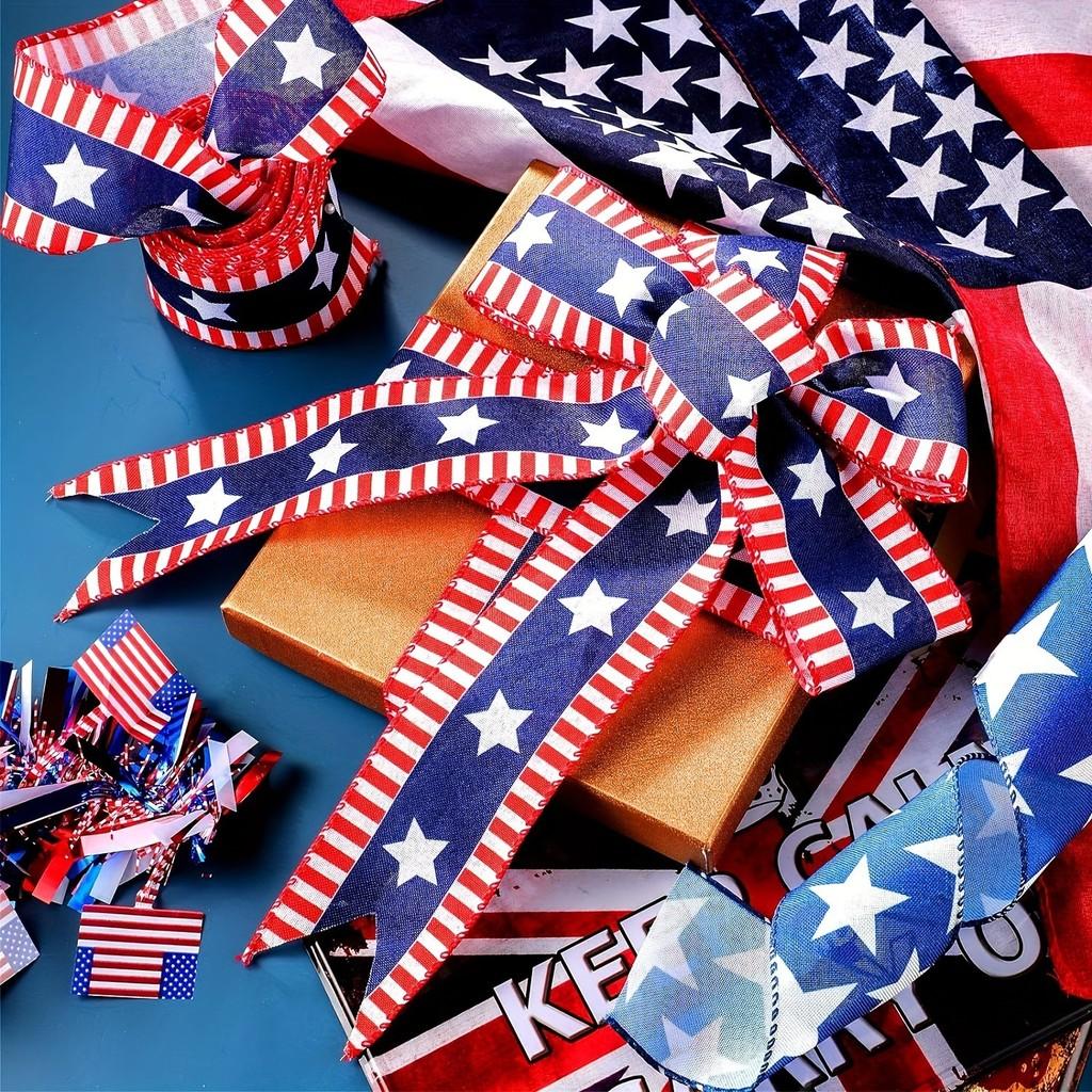Quality High 5 Yard American Flag Ribbon For Independence Day Celebration Crafts And