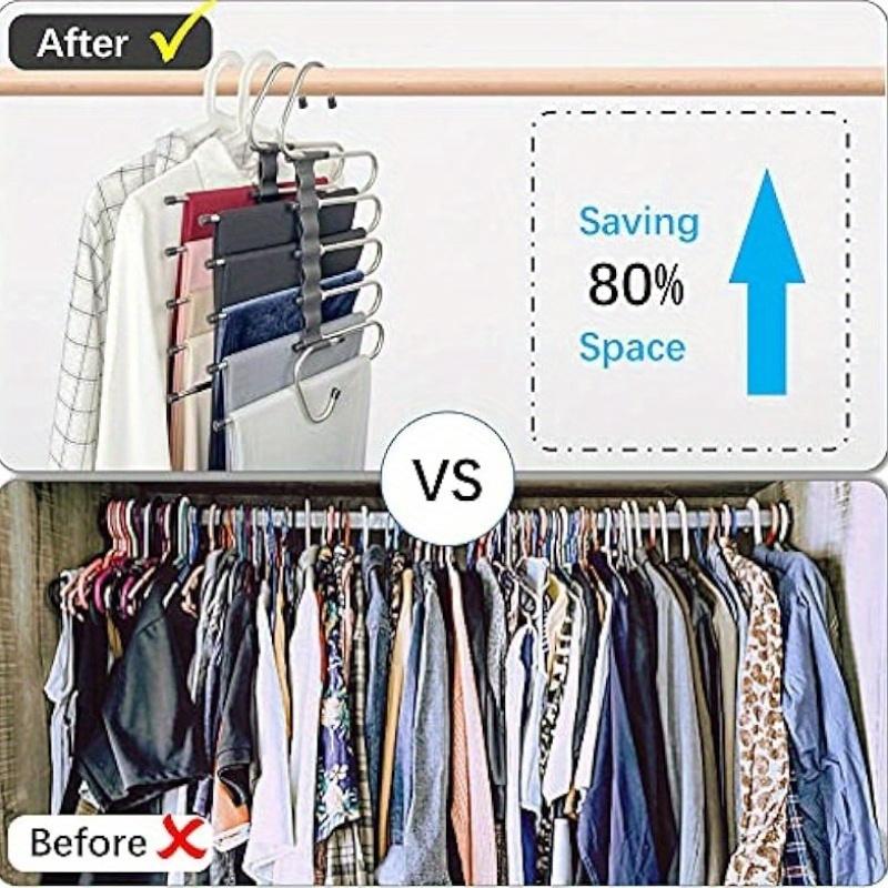 Magic Pants Hanger Saves Space - Used for Multiple Layers of Multifunctional Wardrobes, Pants Scarves, Slack Rack Organizer