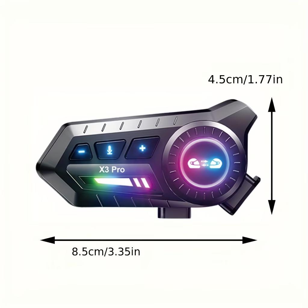 Motorcycle Helmet Bluetooth Intercom with Noise Reduction and IPX6 Waterproof
