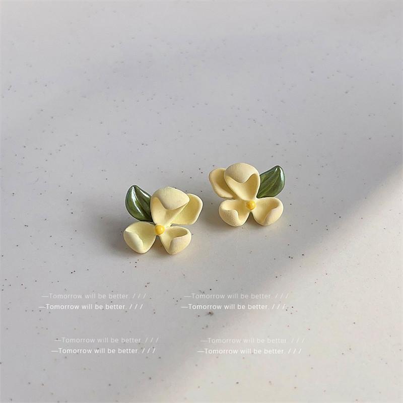 Grüne Gardenienblüten-Ohrringe Super Unsterblich Klein, Frische und Süße Ohrringe für Damen 2024 Neue Ohrringe