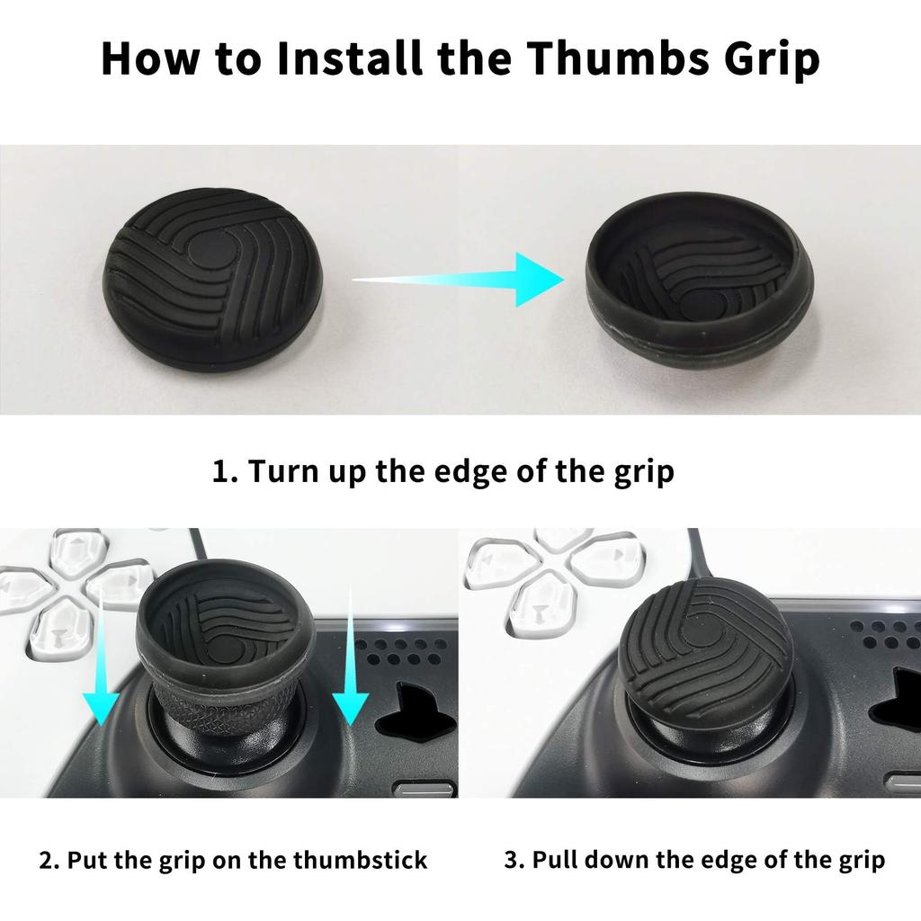 eXtremeRate PlayVital Protective Cover for PS5 Controller Silicone Skin Ergonomic Soft Rubber Protective Case for PS5 Controller with Thumb Stick Cap