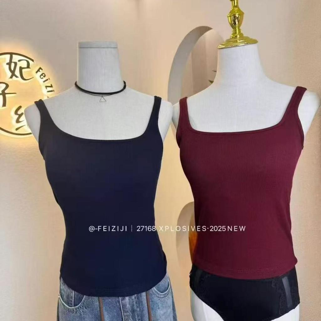 Feizi Ji Women's Autumn/Winter Square Neck Warm Slimming Vest Tank Top