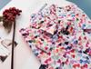 Clearance Women's Silk Long-Sleeve Shirt with Colorful Heart Print & Removable Bow
