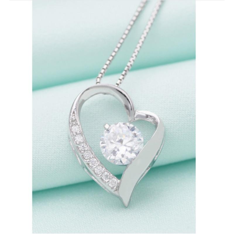 

Ожерелье из стерлингового серебра S925 с бриллиантами, женская подвеска из стерлингового серебра в форме сердца, простая ключичная цепочка 925