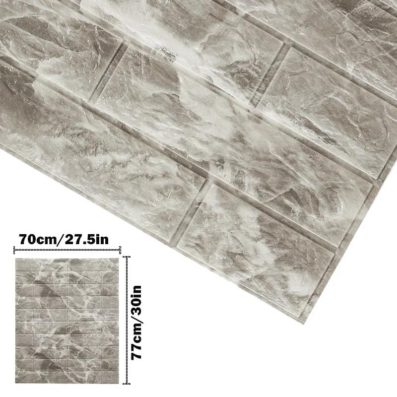 5PCS 3D Self Adhesive Foam Wall Sticker Waterproof  Bedroom Home Decor DIY Imitation Brick Wallpaper for Living Room Decoration
