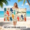 Fish Ocean Theme Beach Towel Personalized Custom Name & Text Soft Quick Dry Beach Towel for Swimming Travel