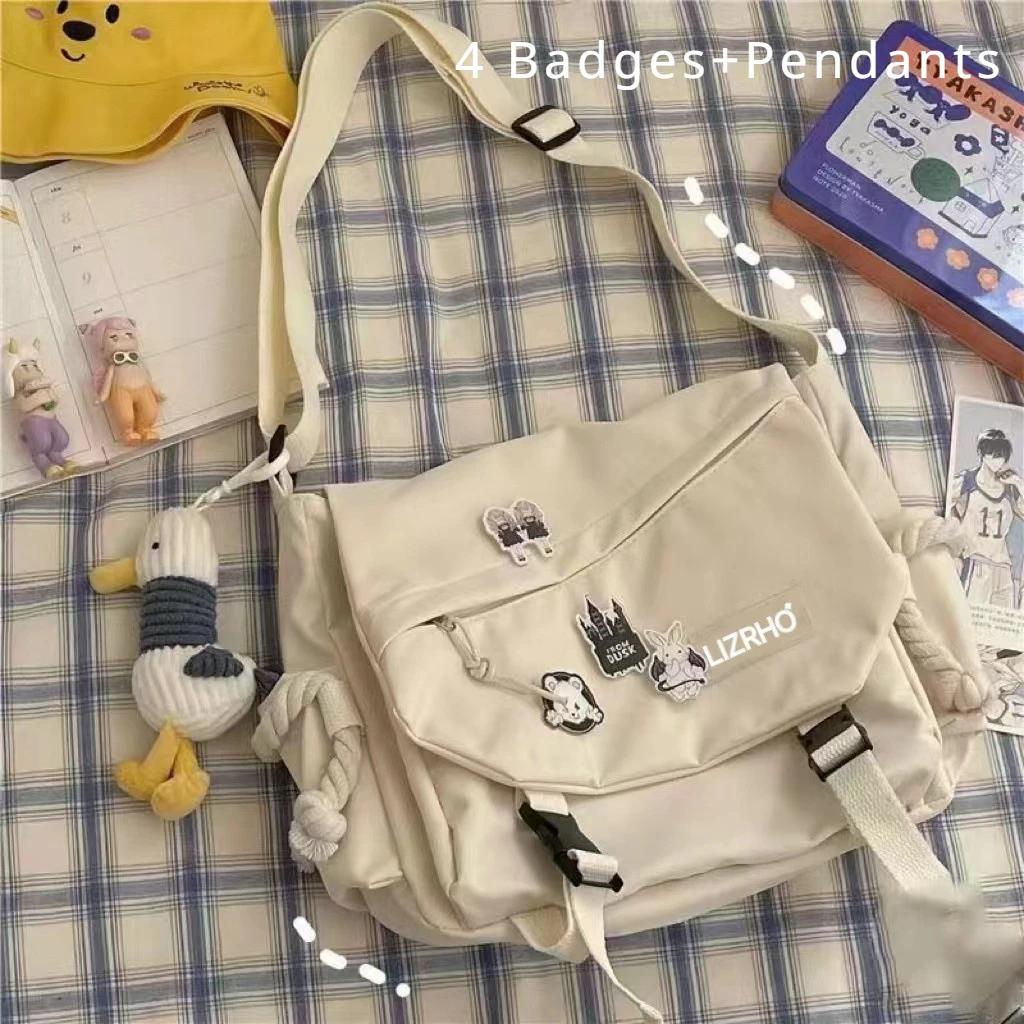 Schultertasche Große Kapazität Umhängetasche Retro Arbeitskleidung Posttaschen für Damen Nylon Handtaschen
