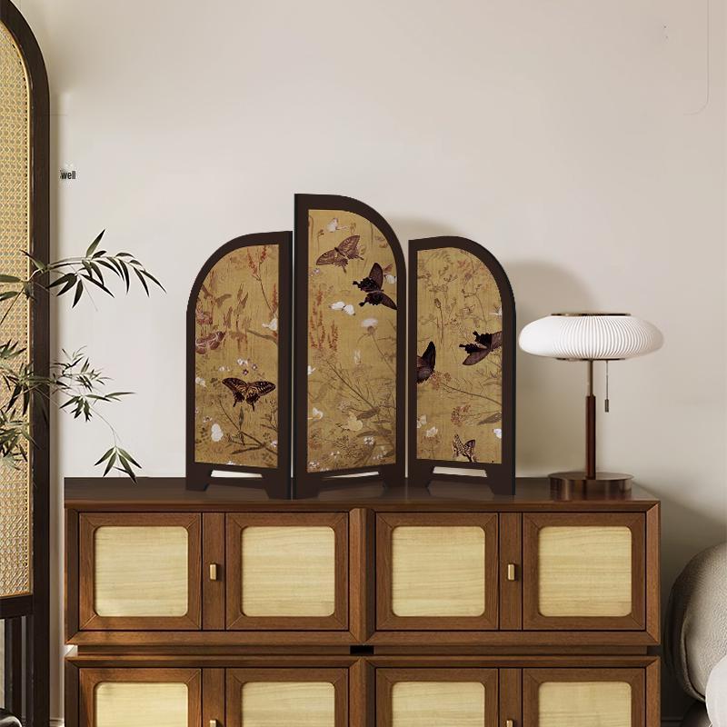 Vintage Bamboo Ink Pattern Desktop Ornament - Retro Chinese Style Decoration