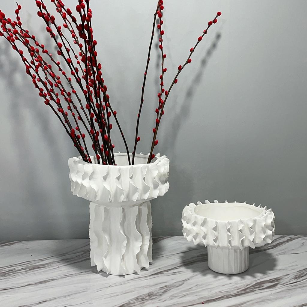 Keramikvase Handgefaltete Textur Blumentopf Keramik Handwerkskunst Blumenarrangement Zubehör Blumenvase Heimdekoration