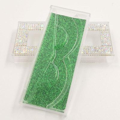 Custom Packaging Glitter Rhinestone Lash case Empty Rhinestones Eyelash Box with windows