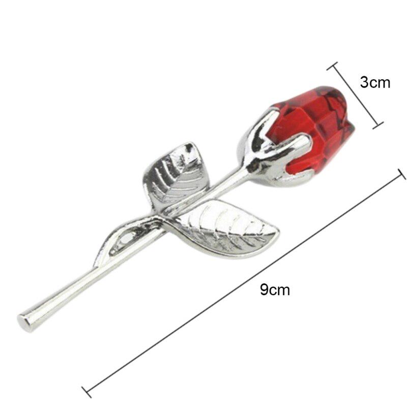 Silberstab, rosa Blume, Kristallrose, europäisches kreatives Hochzeitsgeschenk, kleines Geschenk, Hausgarten, festliche Party-Vorräte