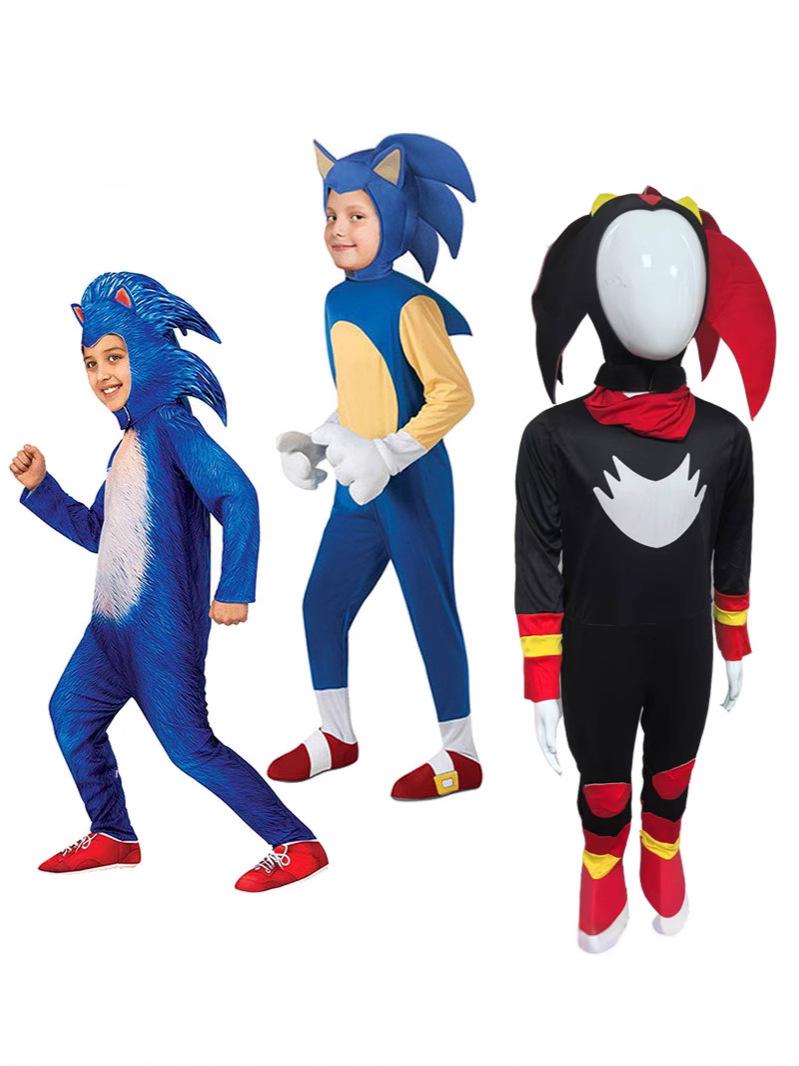 

Children s Sonic Cosplay Costume, Super Mouse Outfit, Halloween Anime Clothing, Black Edition. L