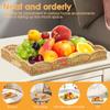 Imitation Rattan Tray Vintage Rectangular Serving Tray Decorative Tabletop Serving Baskets Multifunction Organizing Platter