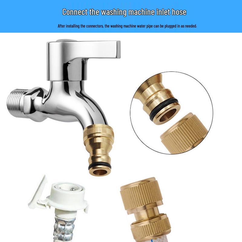4-Minute Nipple Connector Water Gun Nozzle - 1/2" Thread Garden Car Wash Quick Connector