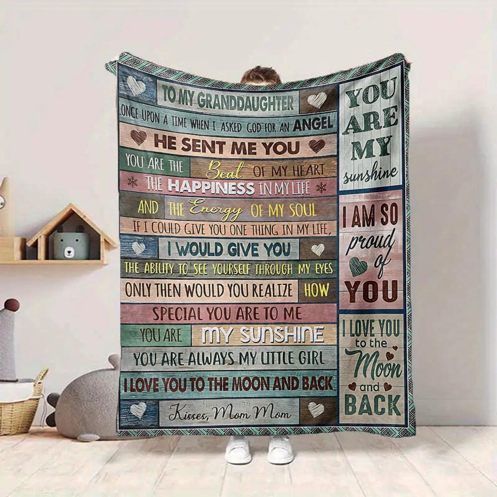 1PC Heartfelt Messages for Granddaughters Blanket, Throw For Sofa, Bed, Travel, Printing Blanket With Soft And Warm Fabric Yy250918186