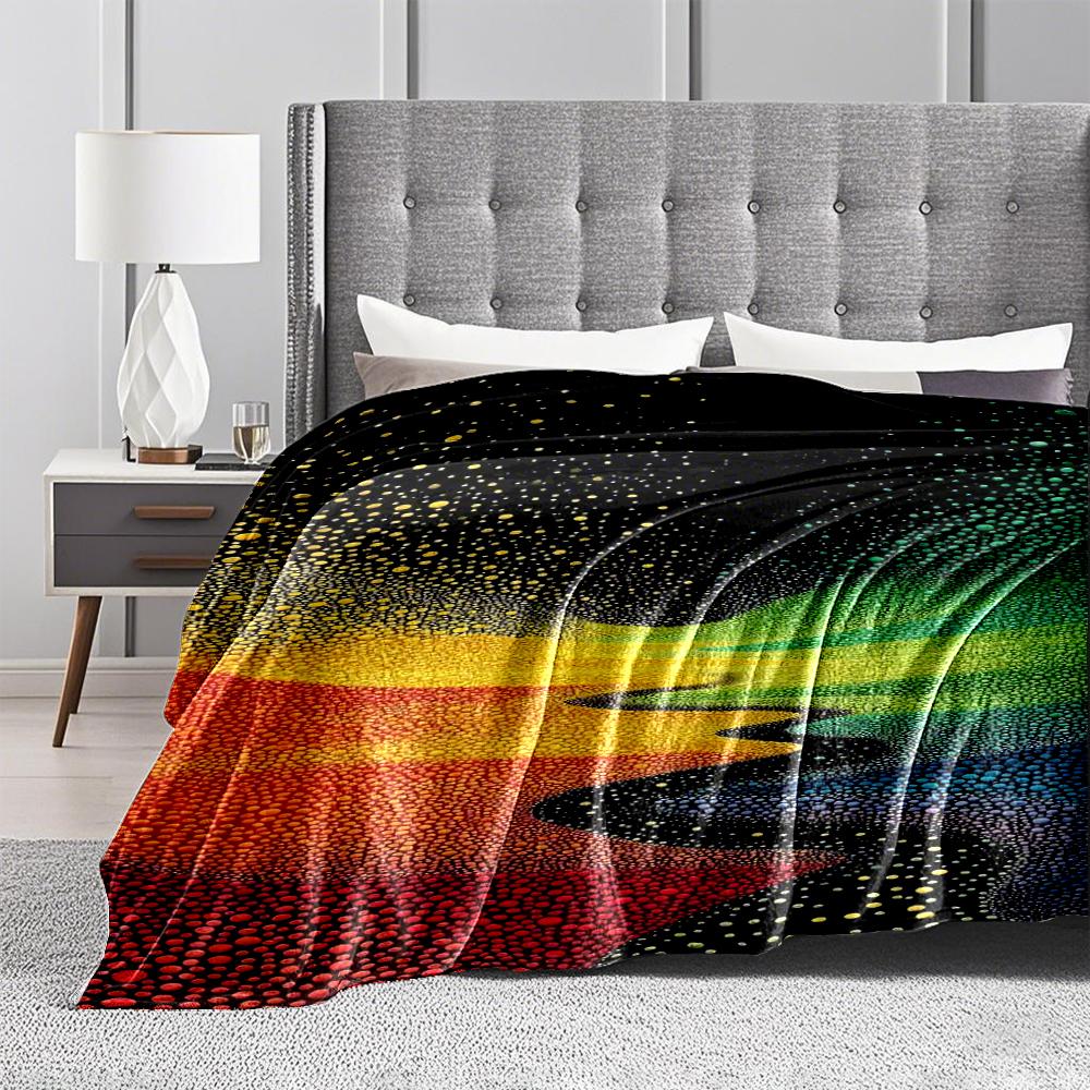 Colorful Abstract blanket with Rainbow Dotted Design for   blanket, suitable for use in the bedroom, living room, on the sofa