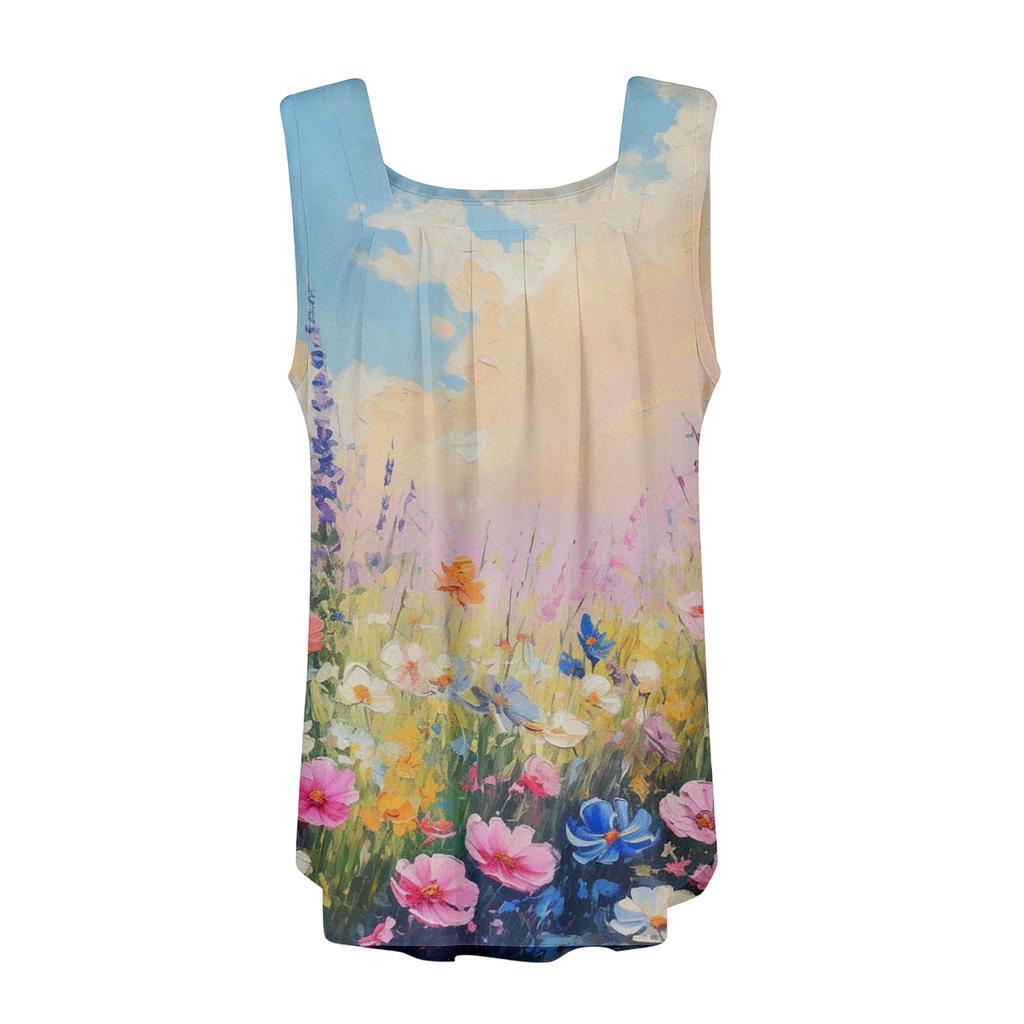 Women's Fashionable Casual Vintage Print Tank Top