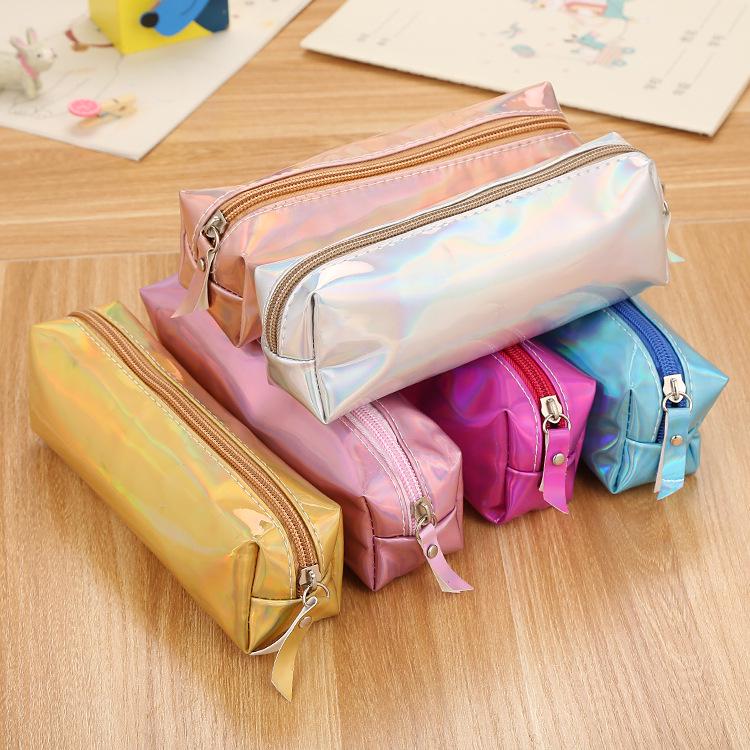 Laser Colorful Tide Pencil Case Fresh Artistic Men's and Women's Cosmetic Bag Storage Bag Stationery Storage Bag Cosmetic Bag