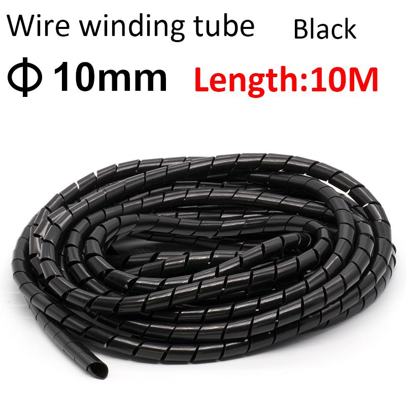 

Cable Sleeve Winding Pipe Spiral Wrapping Transparent/Black Wire Organizer Sheath Tube 4-30MM Plastic Tape Management Protector