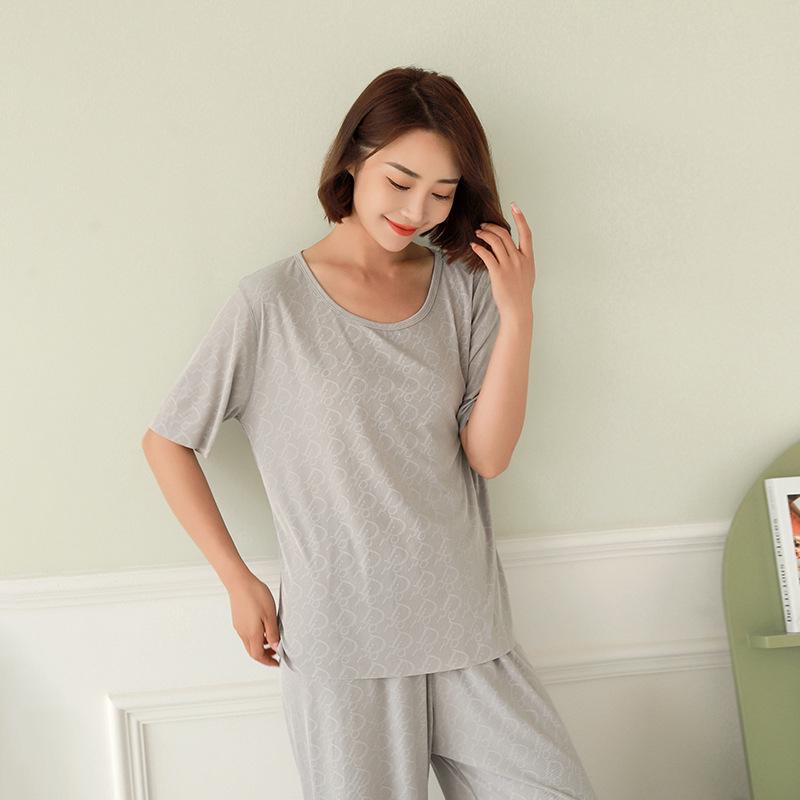 Silky Ice Skin Short Sleeve Pajama Set for Couples