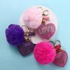 for Women's Bags Girls Ornaments Rhinestone Heart Rhinestone Keyrings Bag Pendant Pompom Keychains