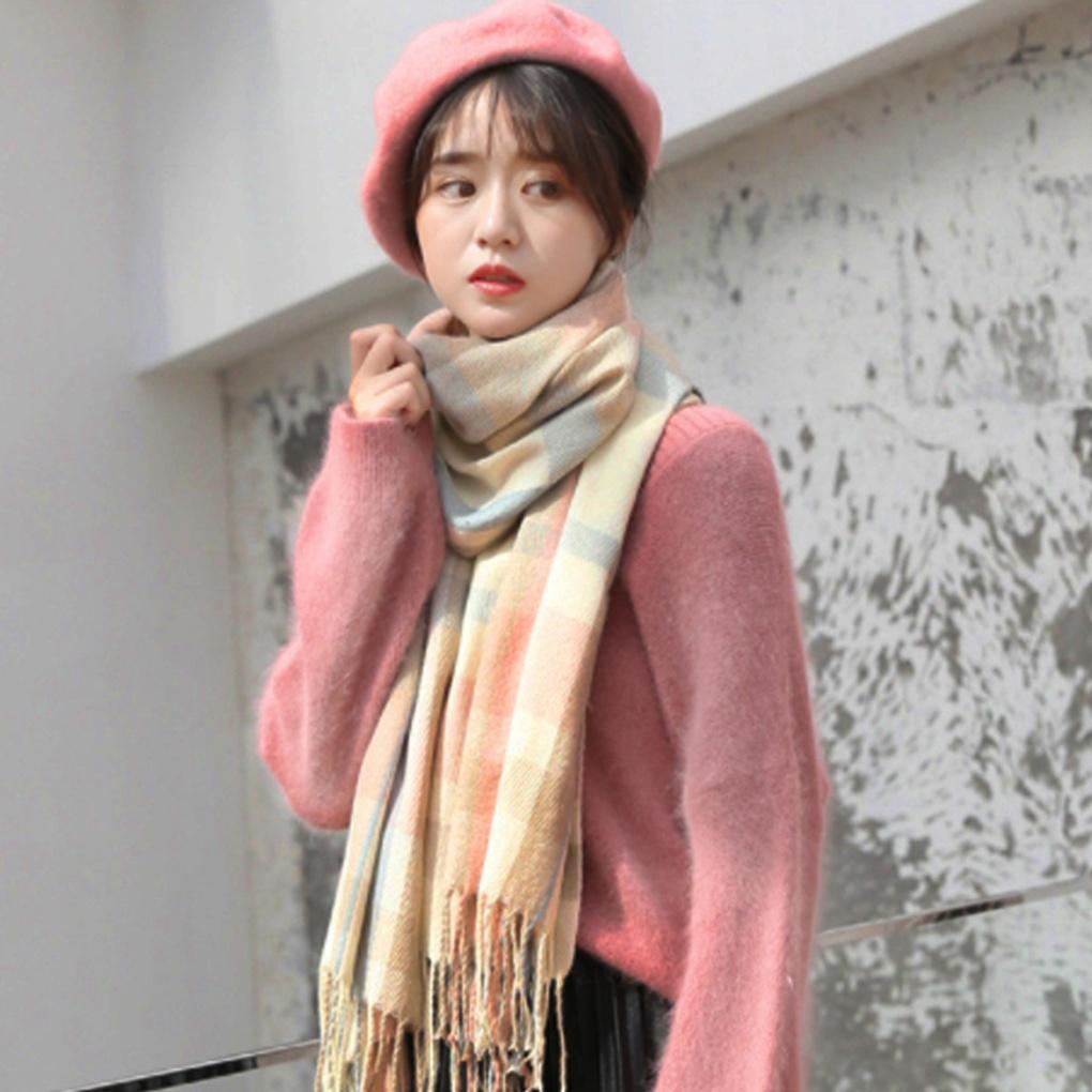 Cashmere Soft Check Muffler Winter Fashion Scarf