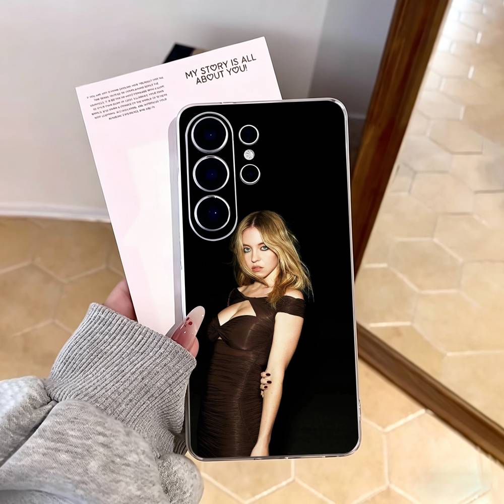 Sydney Sweeney  Phone Case For Samsung S25,S24,S21,S22,S23,S30,Ultra,S20,Plus,Fe,Note,10,9,5G Transparent Cover