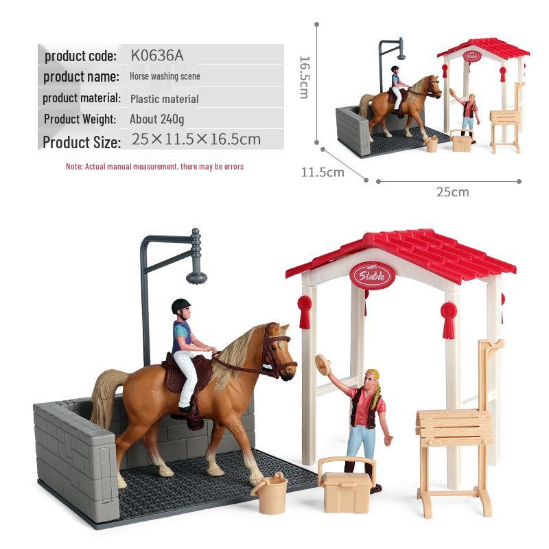 Animal Model Ranch Set: Chicken, Dog, Cow, Sheep, Horse Miniature Toy Scene
