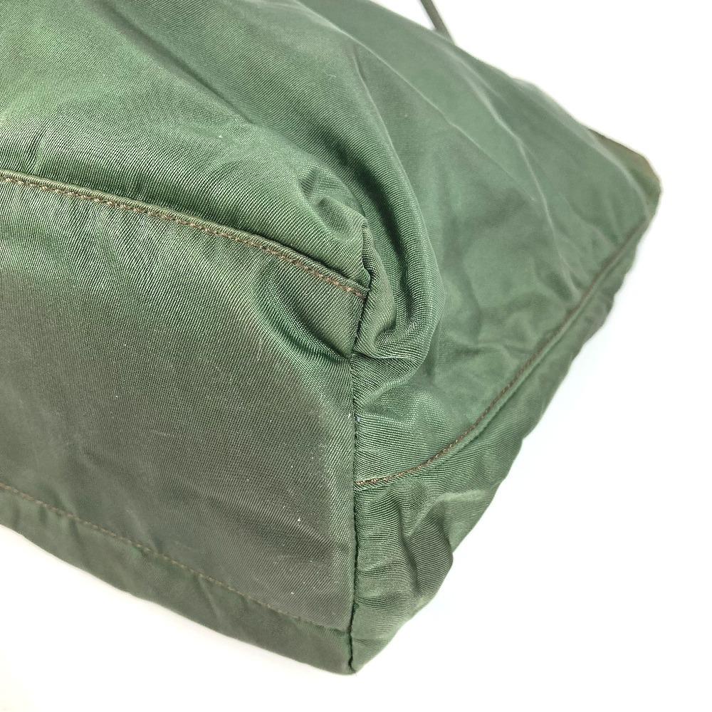 Prada צלחת לוגו משולשת תיק תיק טוט תיק כתף ניילון חאקי