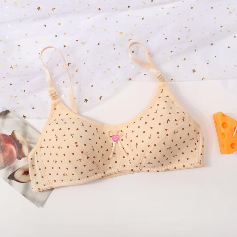 Dívčí podprsenka s bavlněnou přezkou na zádech, design pro dospívající dívky, tréninkové podprsenky, prodyšné, topy pro dospívající dívky