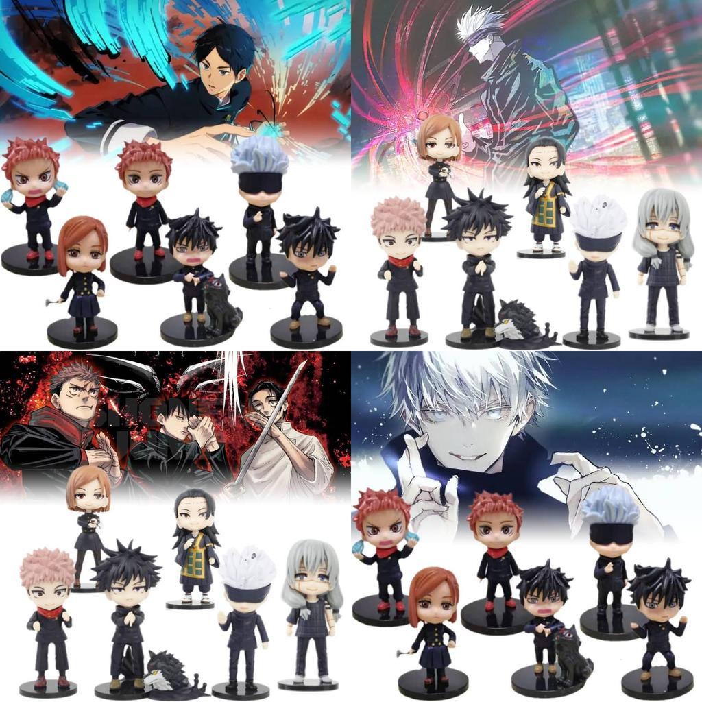 Attractive Jujutsu Kaisen Collectible Figurines Set Of 7 Unique Characters Ideal For Display And Gifting
