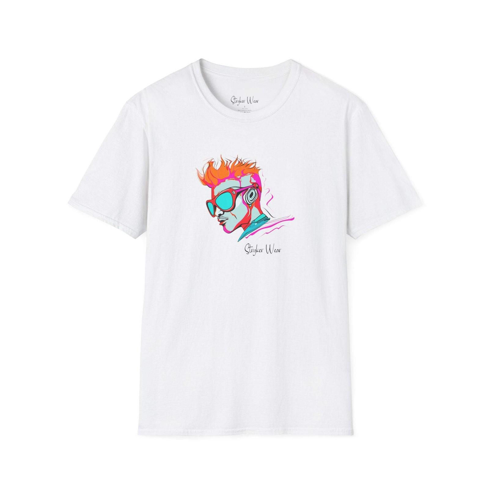 Retro Profile Sketch | Unisex Softstyle T-Shirt S разноцветный