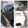 For iPhone 17 Pro Max Case Card Slot Kickstand Leather + TPU Reinforced Corner Phone Cover