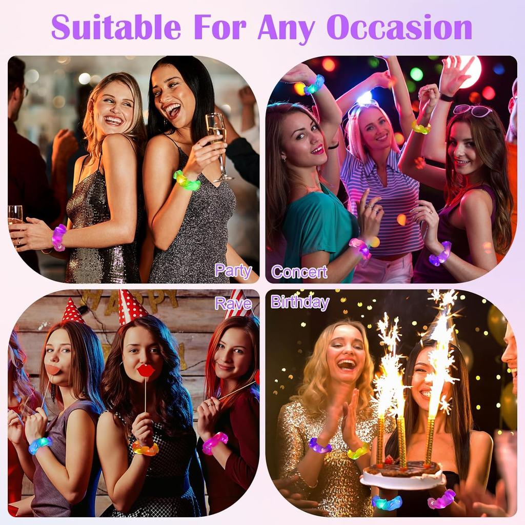 1-20PCS Glow Scrunchie Hair Tie Glow in Dark Ponytail Holder for Women Girls Carnival Birthday Party Rave Gift Elastic Hair Band