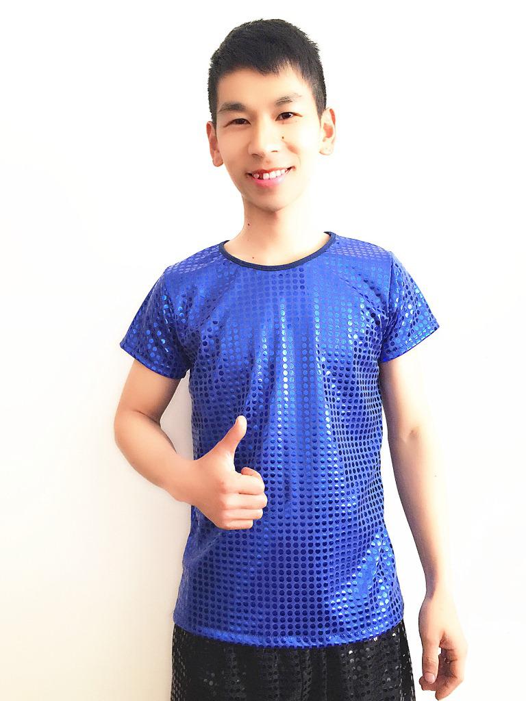 Unisex Sequin Stretch Performance Jazz Dance T-Shirt