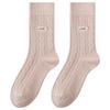 Women's Embroidered Midtube Pile Socks All Match Comfortable Breathable Slim Midtube Pile Socks