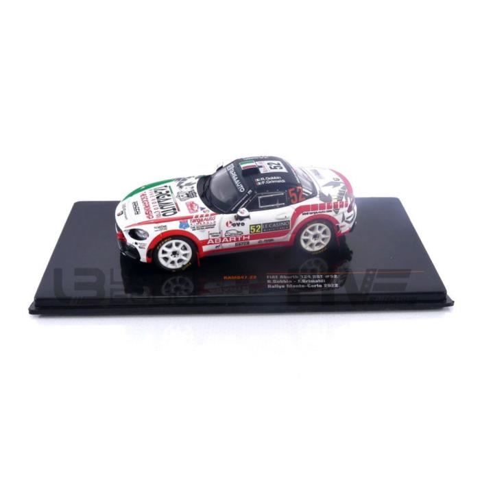 Voiture Miniature de Collection - IXO 1/43 - FIAT Abarth 124 RGT - Blanc / Rouge / Vert