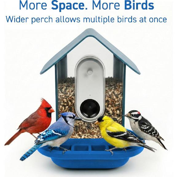 Silicone Perch Extender Compatible With Bird Buddy Feeder – 9" Wide Platform, Adds Space For Multiple Birds, Weather-Resistant Birdbuddy