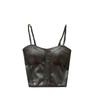 Leather Coat Tops Women's Fashion Ins Hot Camisole Women's Niche Style Chic Fancy Easiest for Match Sexy Short Top