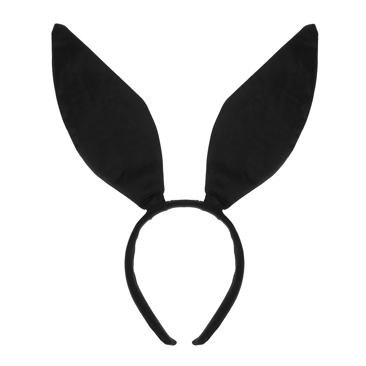 

Easter Ears Headband Rabbit Ear Hair Band for Party Cosplay Costume Accessory Masquerade Halloween Party Props Anime Headwear чорний